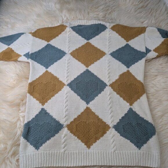 Jaeger Cotton Knit Geometric Made in Great Britain Sweater Size Large - Picture 11 of 11